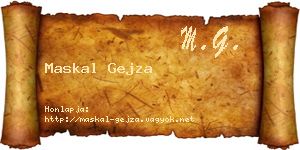 Maskal Gejza névjegykártya